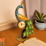 metal peacock clock (2)