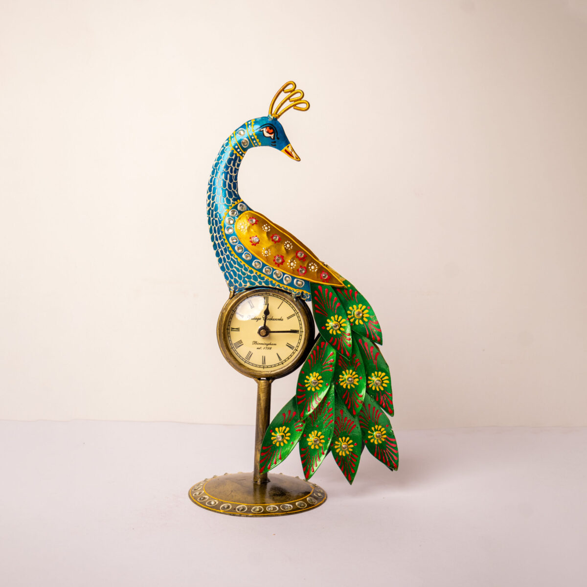 metal peacock clock (5)