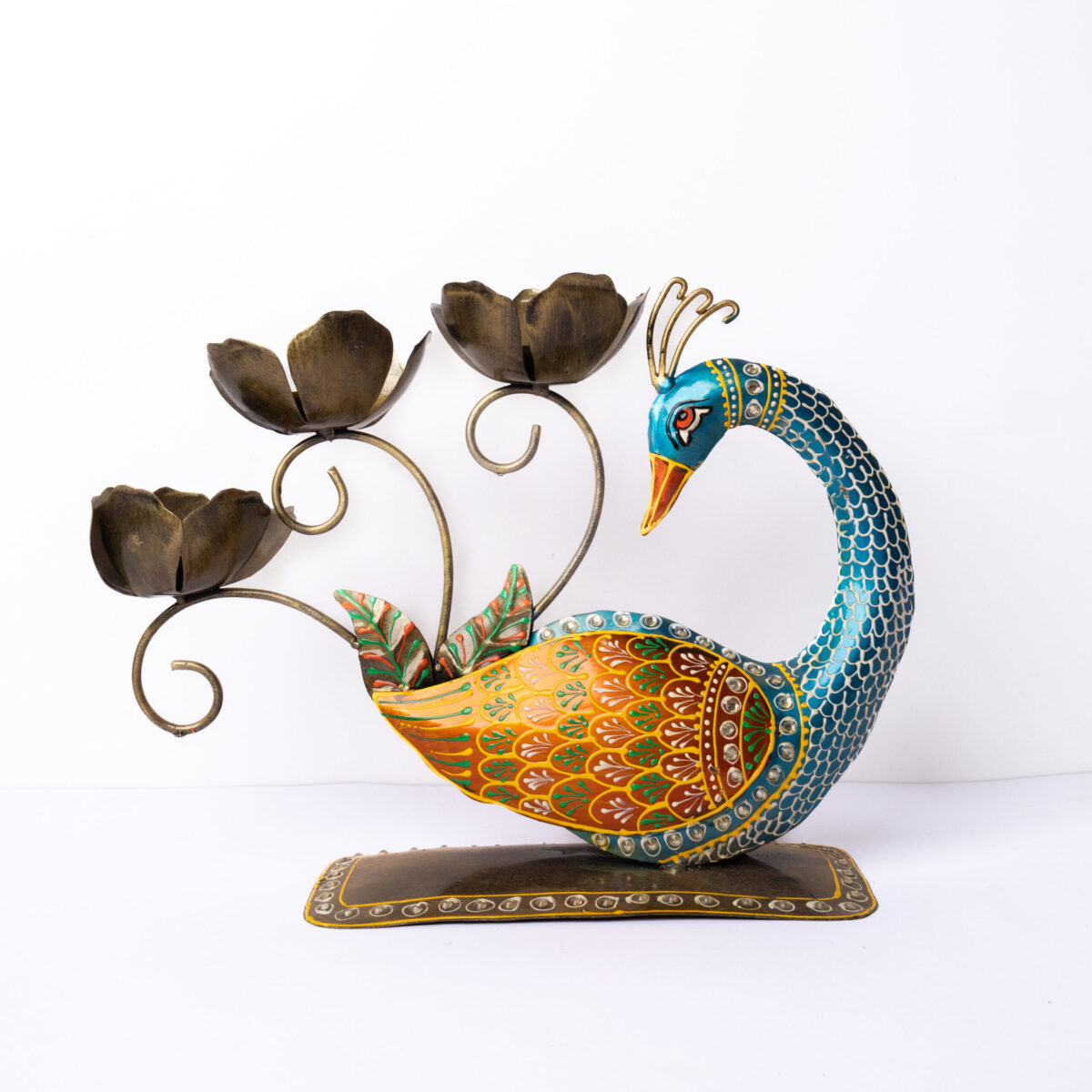 metal peacock tea light (5)