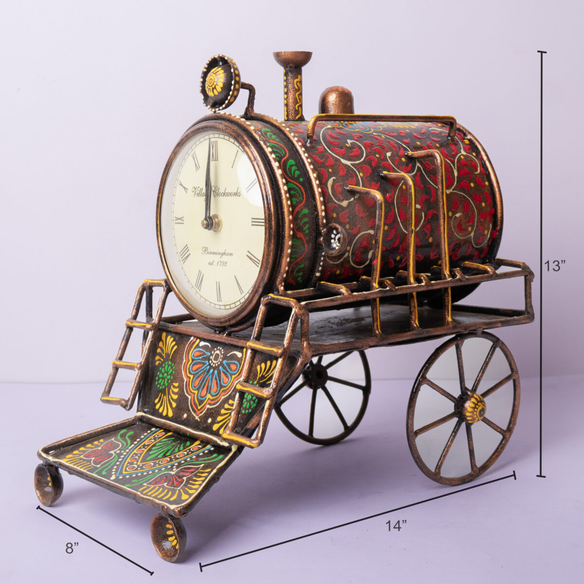 metal train engine clock big (2)