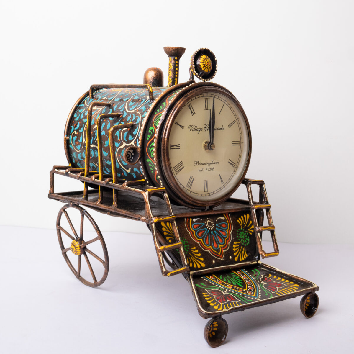 metal train engine clock big (5)