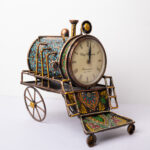 metal train engine clock big (5)