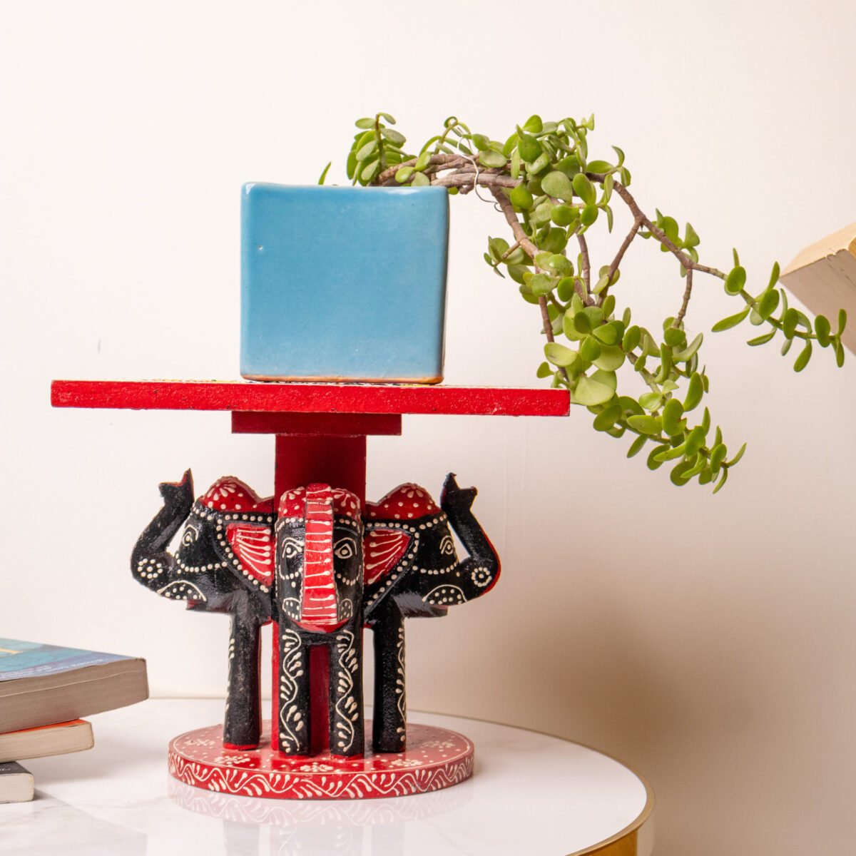 wooden 4elephant table (2)