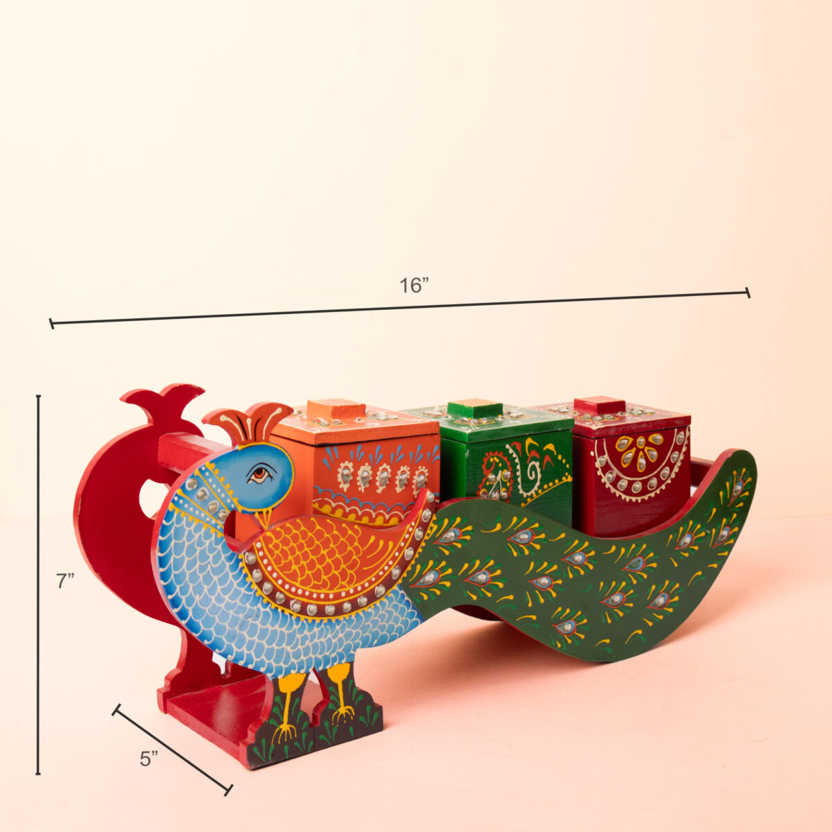 wooden Peacock dry fruit box (4)