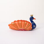 wooden Peacock t light blue (4)