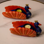 wooden Peacock t light blue (8)