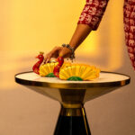 wooden Peacock t light red (1)