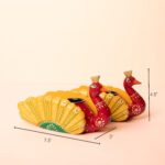 wooden Peacock t light red (4)