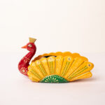 wooden Peacock t light red (5)