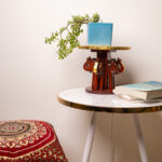 wooden brass elephant stool round (2)