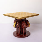 wooden brass elephant stool square (1)