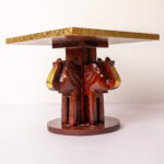 wooden brass elephant stool square (2)