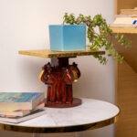 wooden brass elephant stool square (4)