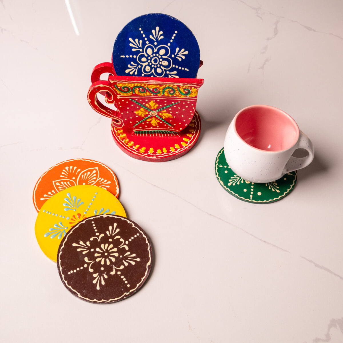 wooden cup shape Tea coaster (1)