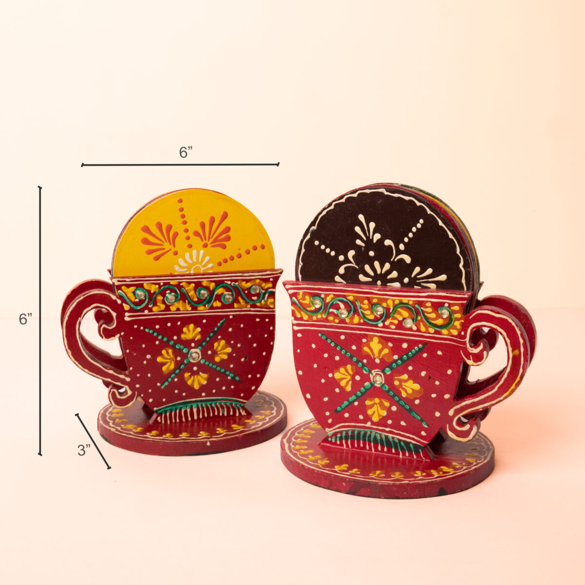 wooden cup shape Tea coaster (2)