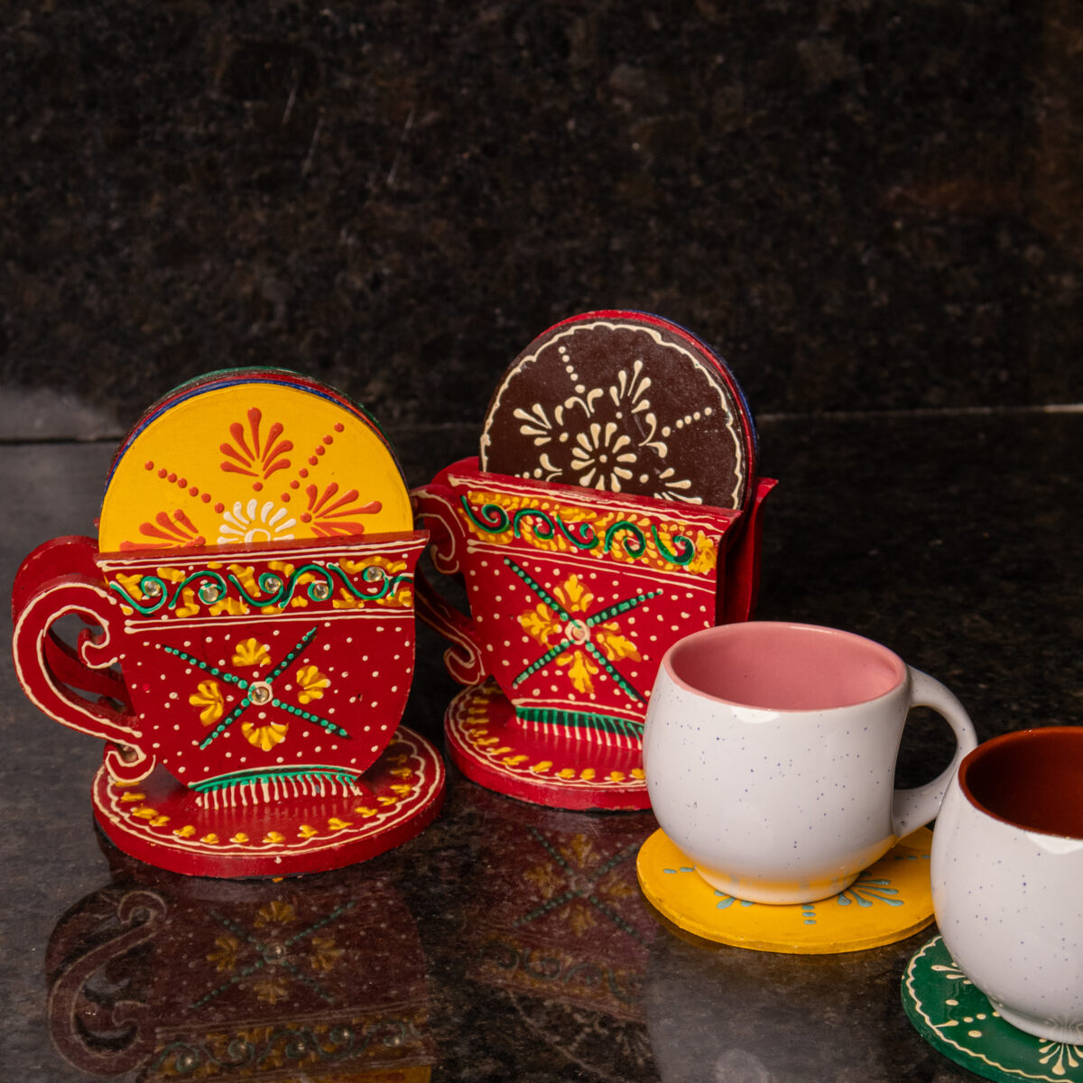 wooden cup shape Tea coaster (7)