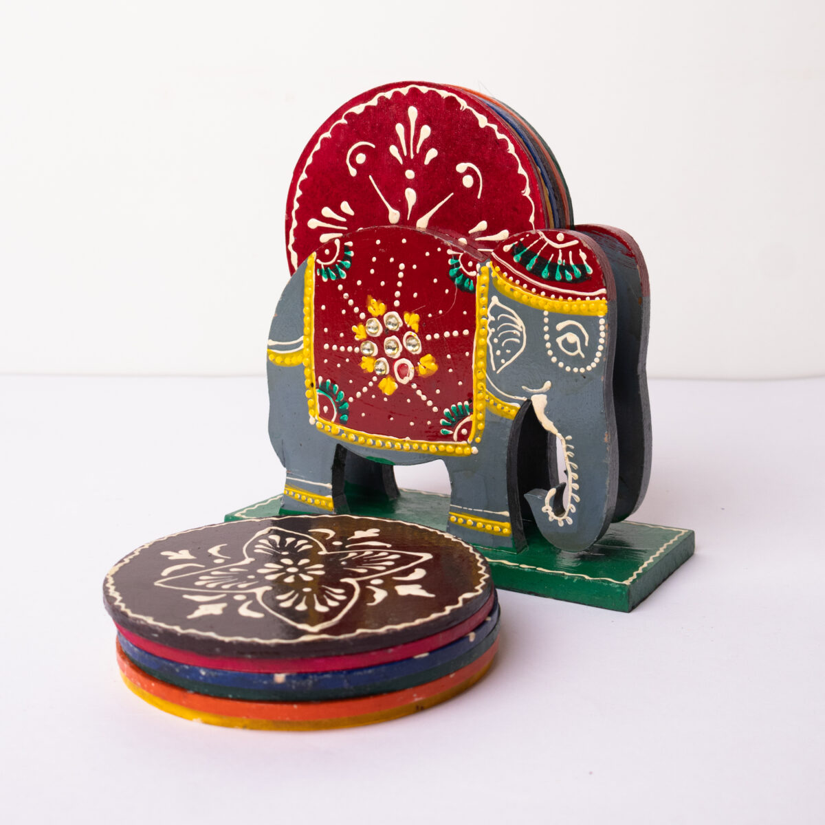 wooden elephant Tea coaster (3)