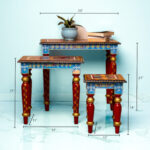 wooden panting nesting stool set of 3 (2)