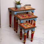 wooden panting nesting stool set of 3 (6)