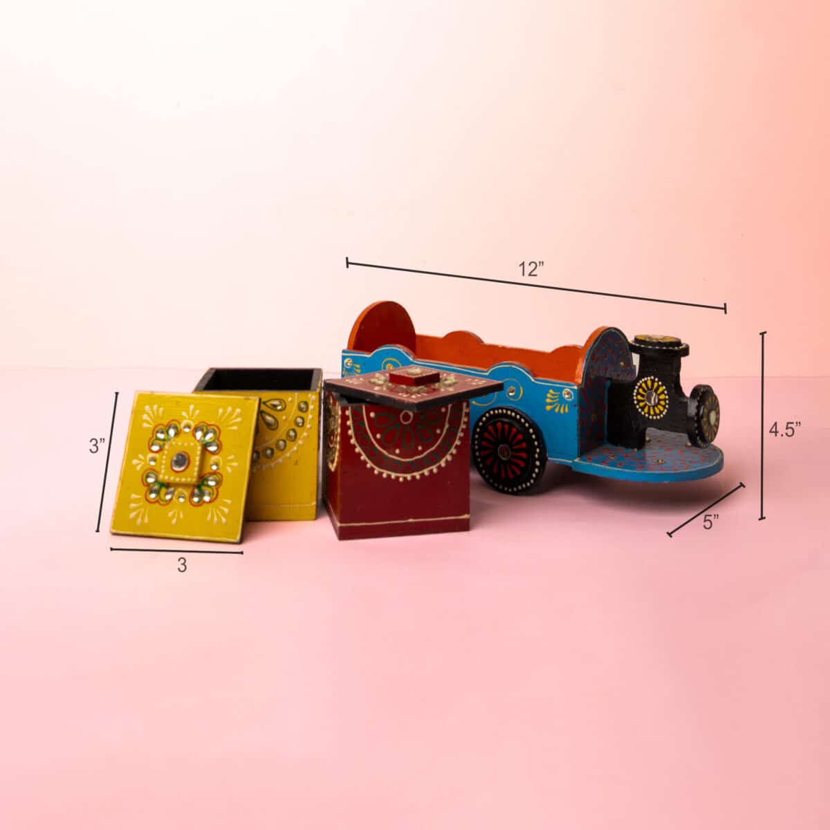 wooden train shaped dry fruits holder 2 box (4)