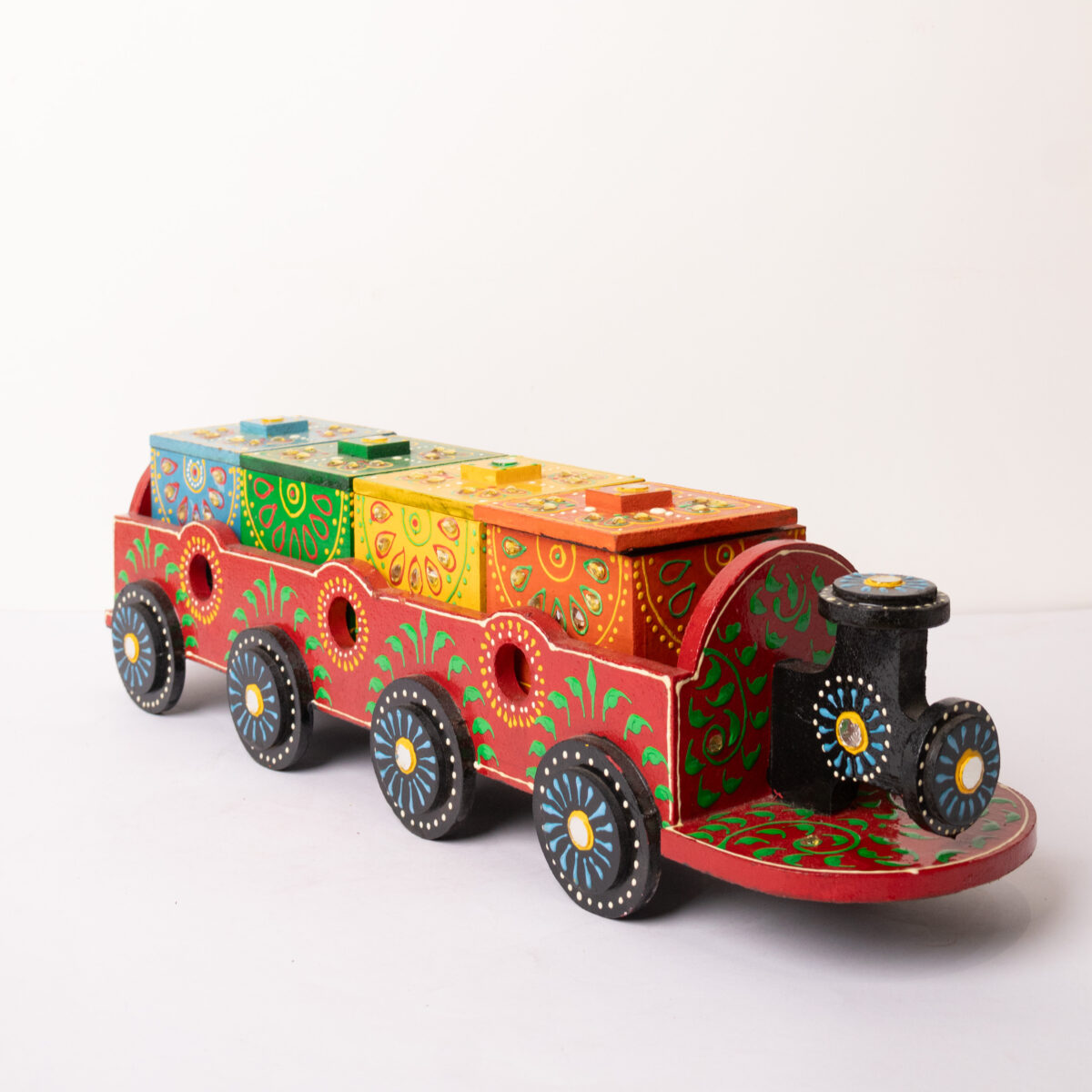 wooden train shaped dry fruits holder 4 box (4)