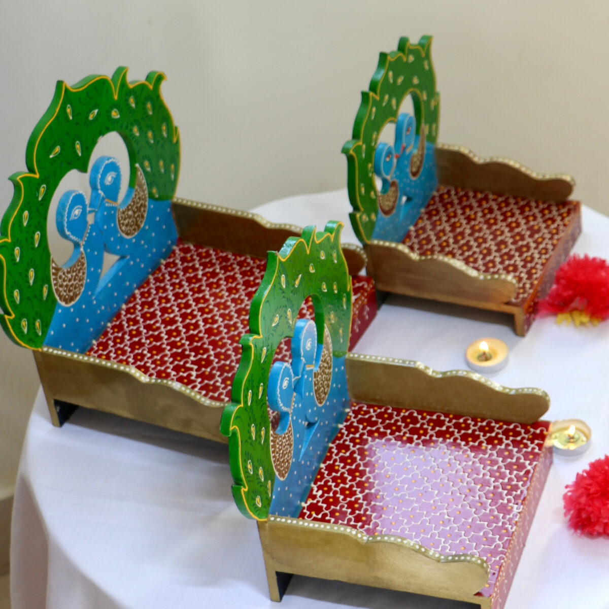 peacock sinhasan diety small, medium and Big (1)