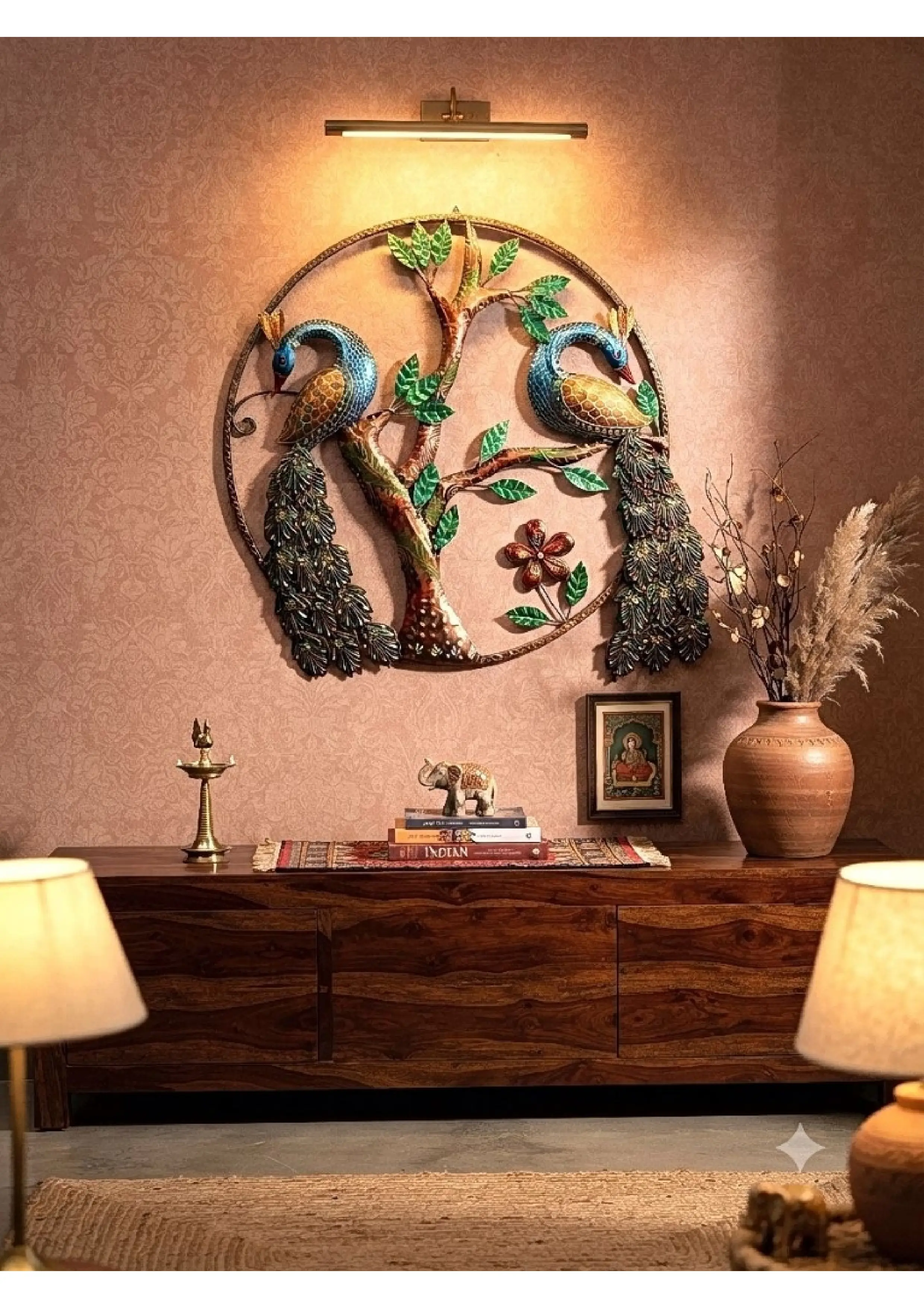 double peacock wall frame 2